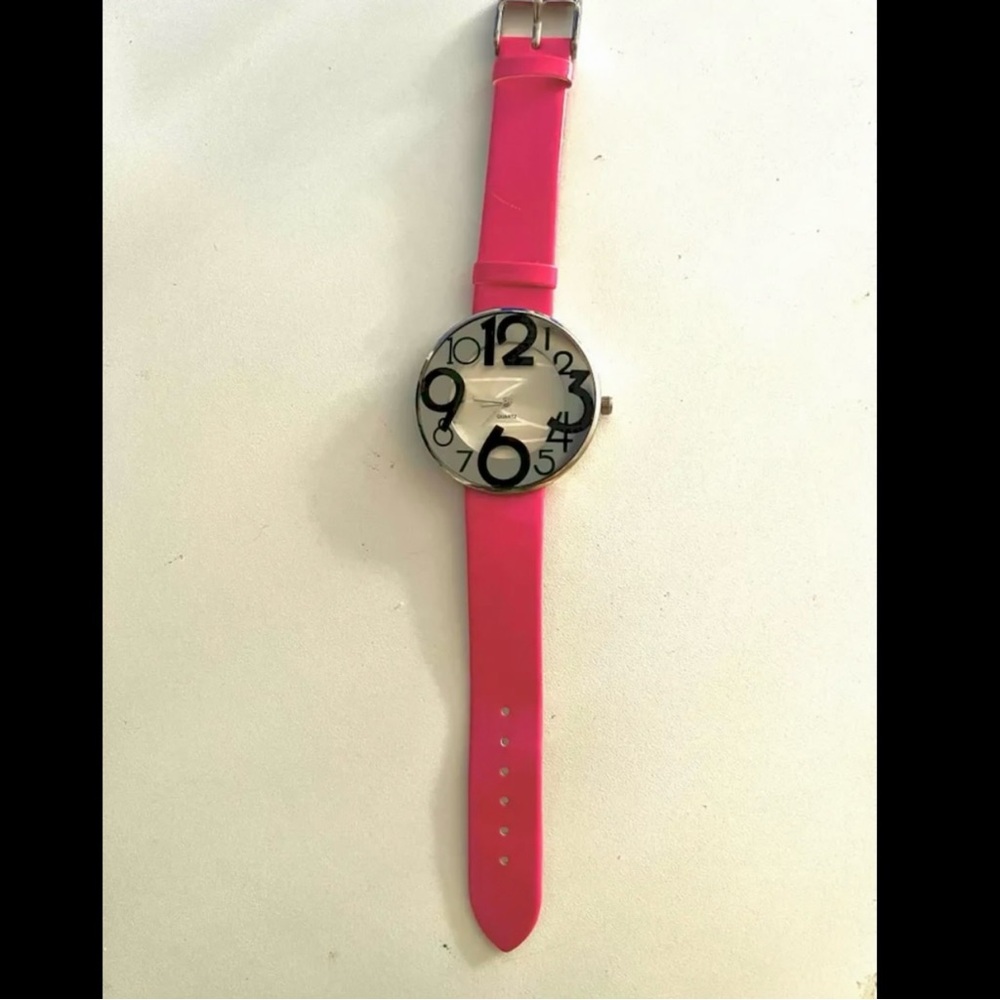 🆕🎁 Hot Pink Pop-Art Statement Oversized Number Watch – Treasure Hunt Gift - Picture 4 of 12